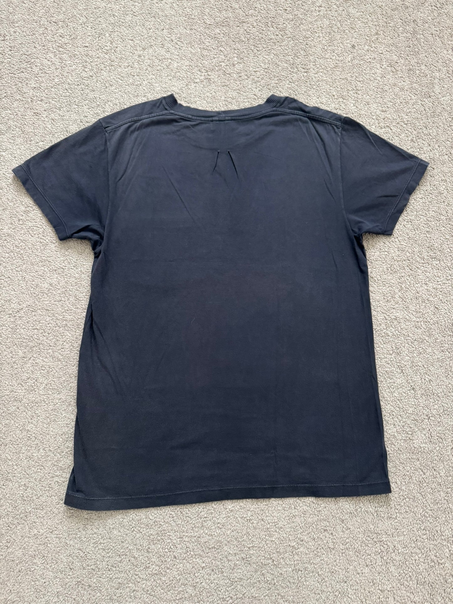 FW15 Saint Laurent By Hedi Slimane Black Embroidered Logo Pocket T Shirt