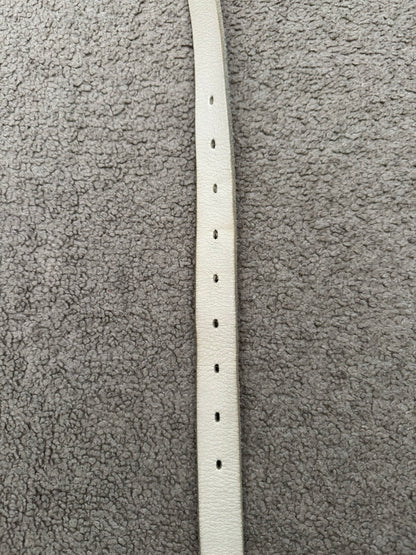Comme Des Garcons Homme Plus Chain White Leather Belt