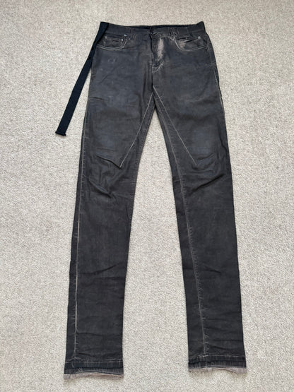 FW11 Rick Owens DRKSHDW "Limo" Overdyed Mud AMC Coated Detroit Jeans