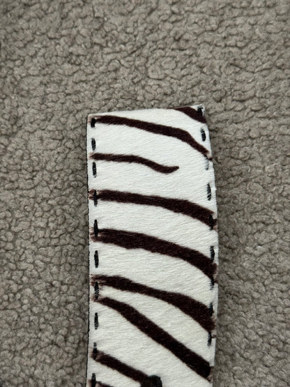 Prada Zebra Print Ponyhair Leather Belt