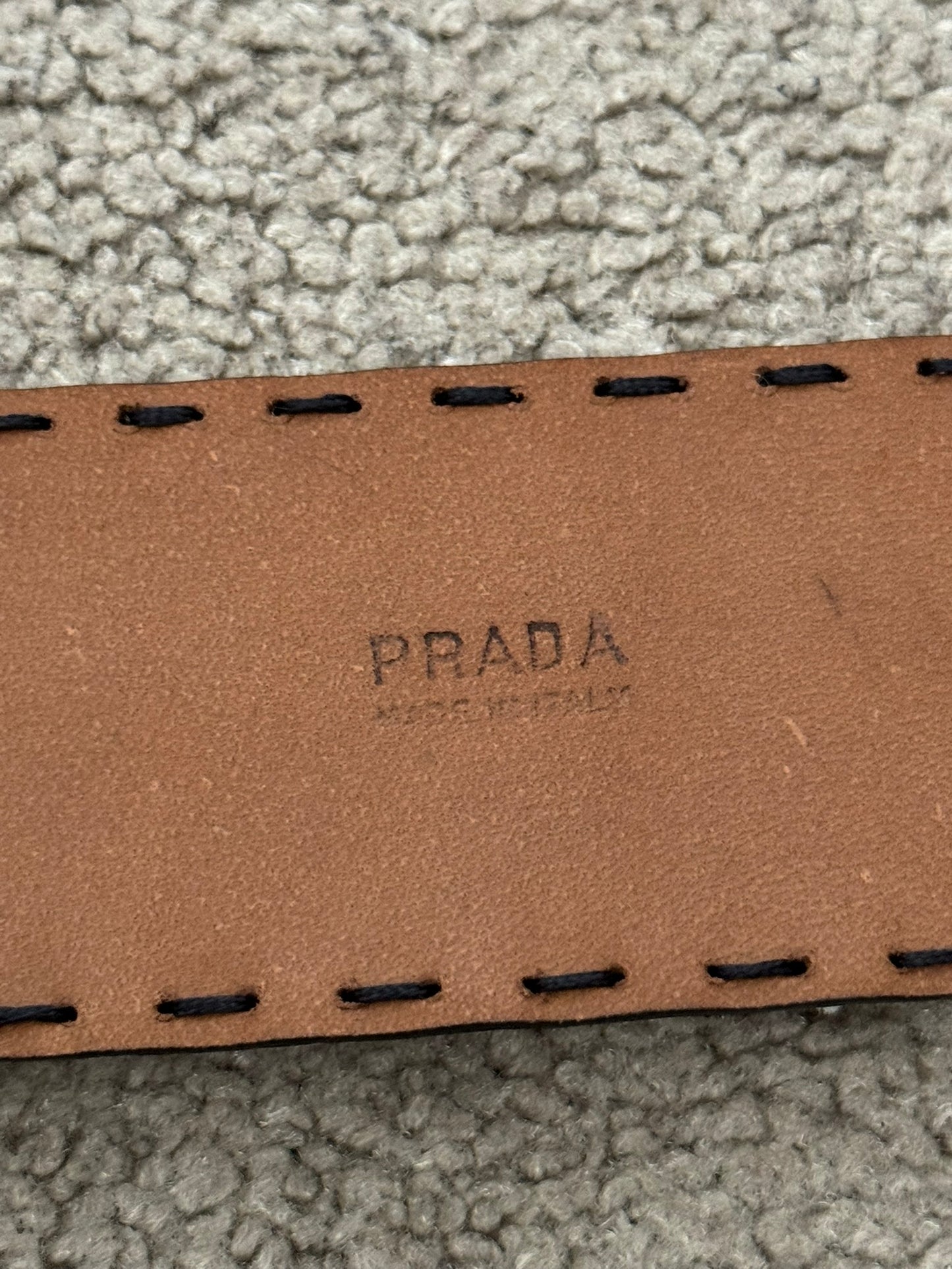 Prada Zebra Print Ponyhair Leather Belt