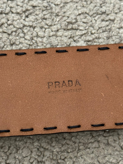 Prada Zebra Print Ponyhair Leather Belt