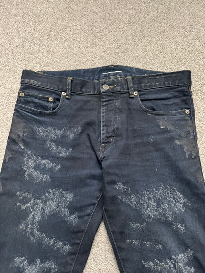 FW13 Saint Laurent Scab Oil Overdyed Distressed Denim Jeans