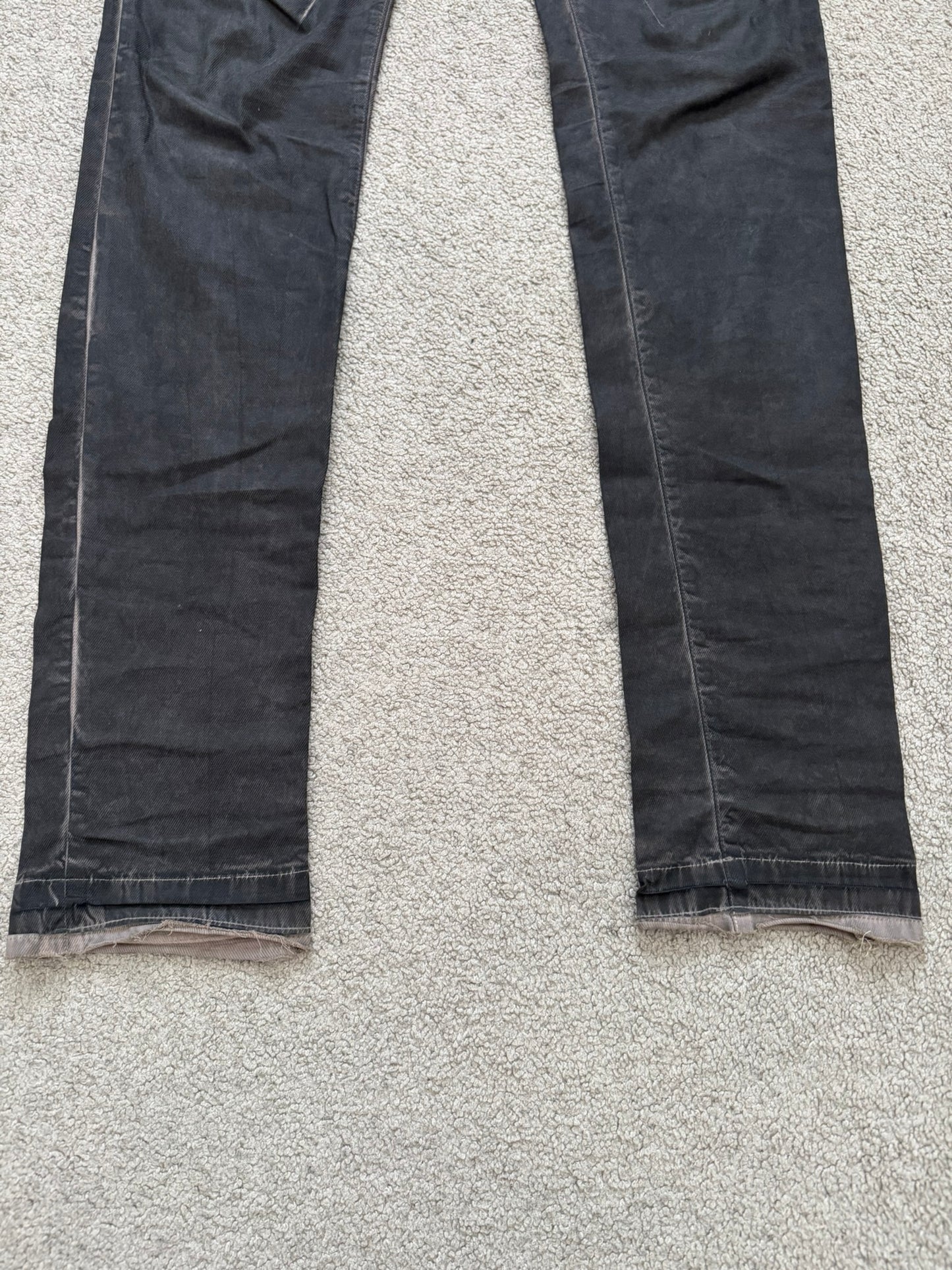 FW11 Rick Owens DRKSHDW "Limo" Overdyed Mud AMC Coated Detroit Jeans