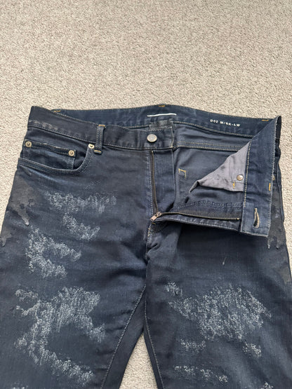 FW13 Saint Laurent Scab Oil Overdyed Distressed Denim Jeans