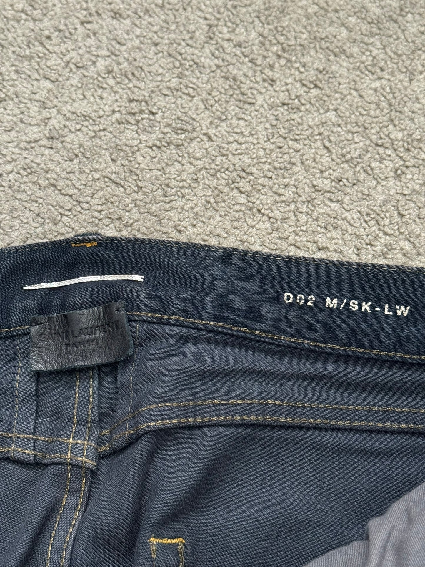 FW13 Saint Laurent Scab Oil Overdyed Distressed Denim Jeans