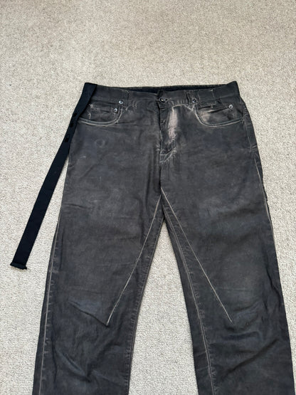 FW11 Rick Owens DRKSHDW "Limo" Overdyed Mud AMC Coated Detroit Jeans