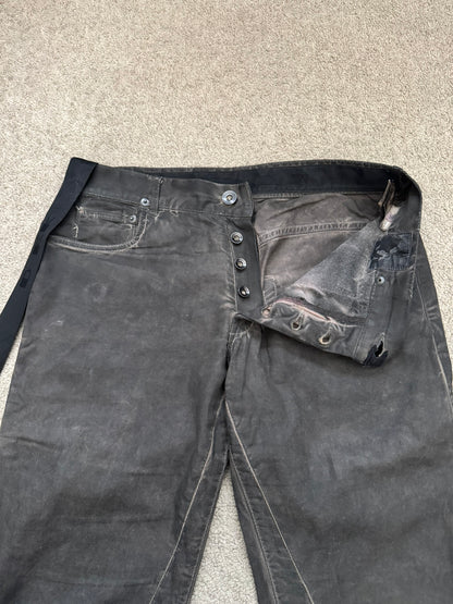 FW11 Rick Owens DRKSHDW "Limo" Overdyed Mud AMC Coated Detroit Jeans