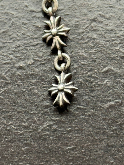 Chrome Hearts Tiny E Cross Drop Silver Earring