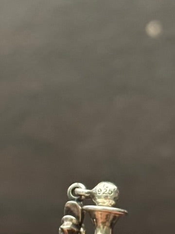 Chrome Hearts Tiny E Cross Drop Silver Earring