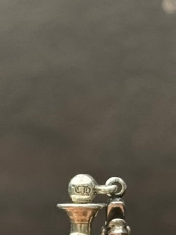 Chrome Hearts Tiny E Cross Drop Silver Earring