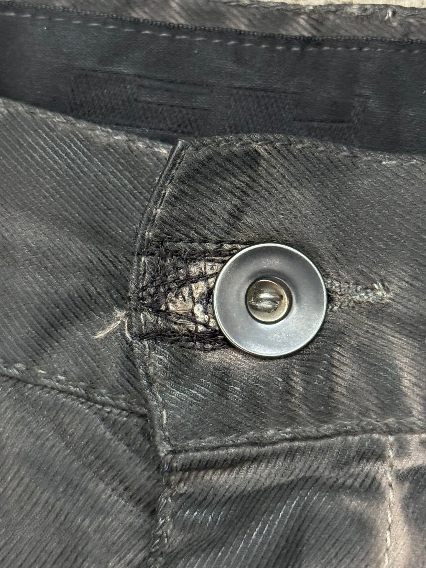 FW11 Rick Owens DRKSHDW "Limo" Overdyed Mud AMC Coated Detroit Jeans