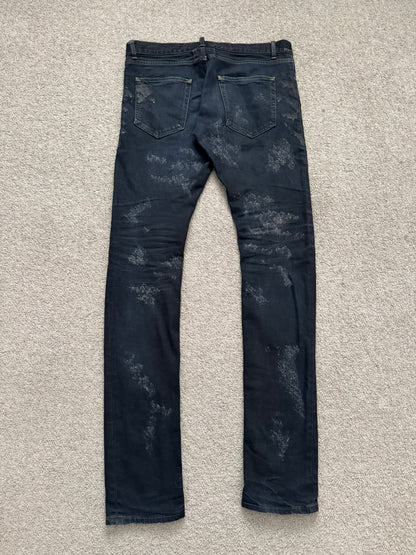 FW13 Saint Laurent Scab Oil Overdyed Distressed Denim Jeans
