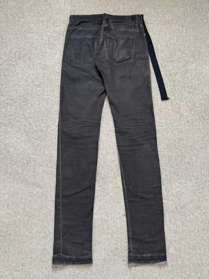 FW11 Rick Owens DRKSHDW "Limo" Overdyed Mud AMC Coated Detroit Jeans