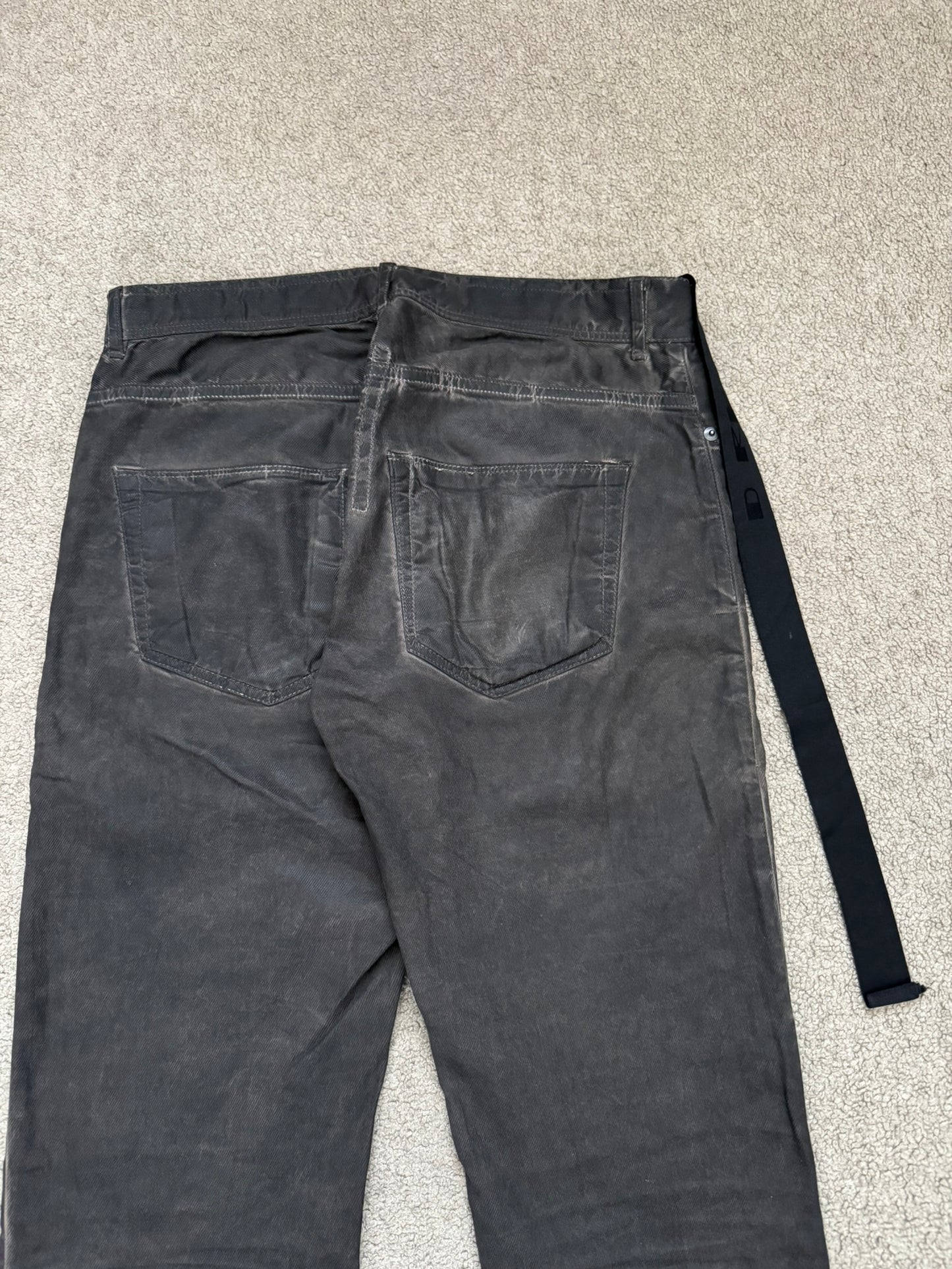 FW11 Rick Owens DRKSHDW "Limo" Overdyed Mud AMC Coated Detroit Jeans