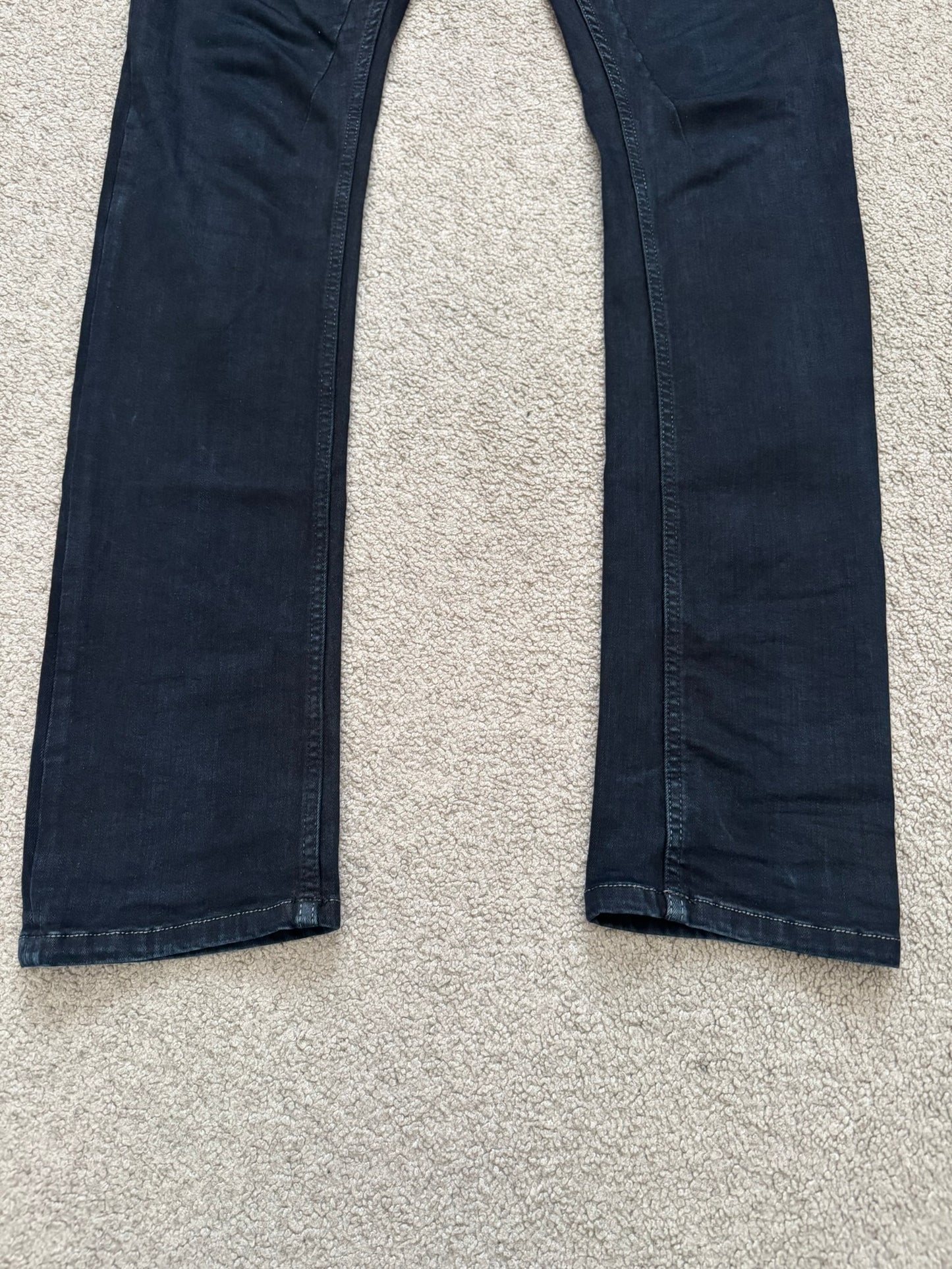 FW16 Rick Owens DRKSHDW Black Matte Waxed Detroit Denim Jean
