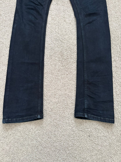 FW16 Rick Owens DRKSHDW Black Matte Waxed Detroit Denim Jean