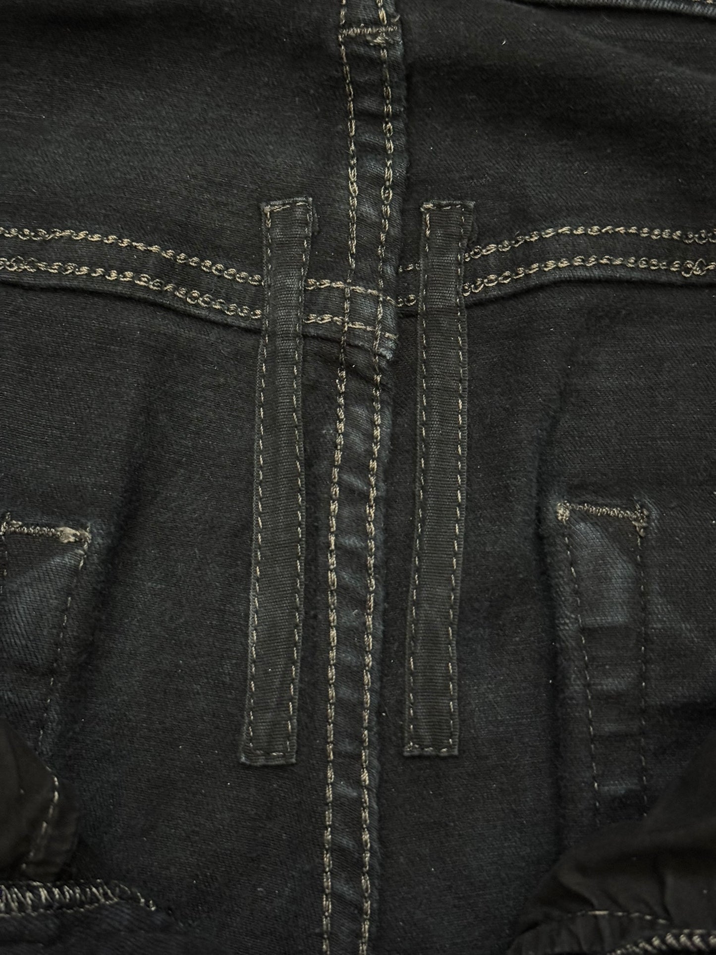 FW16 Rick Owens DRKSHDW Black Matte Waxed Detroit Denim Jean