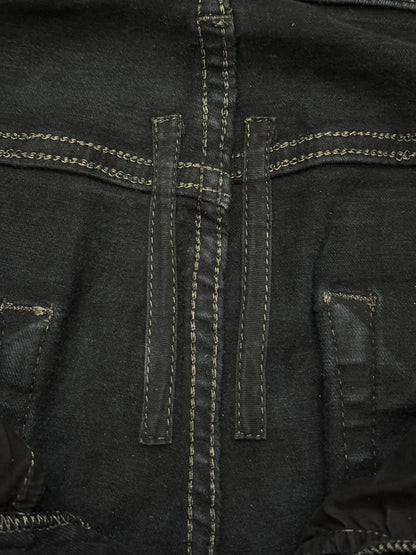 FW16 Rick Owens DRKSHDW Black Matte Waxed Detroit Denim Jean