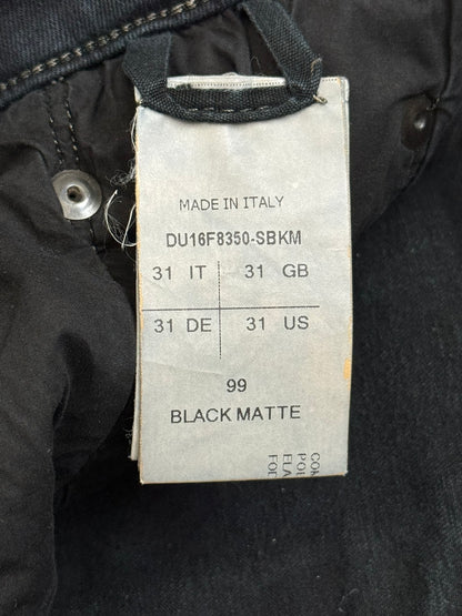FW16 Rick Owens DRKSHDW Black Matte Waxed Detroit Denim Jean