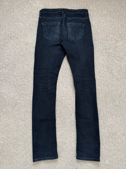 FW16 Rick Owens DRKSHDW Black Matte Waxed Detroit Denim Jean