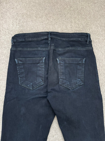 FW16 Rick Owens DRKSHDW Black Matte Waxed Detroit Denim Jean