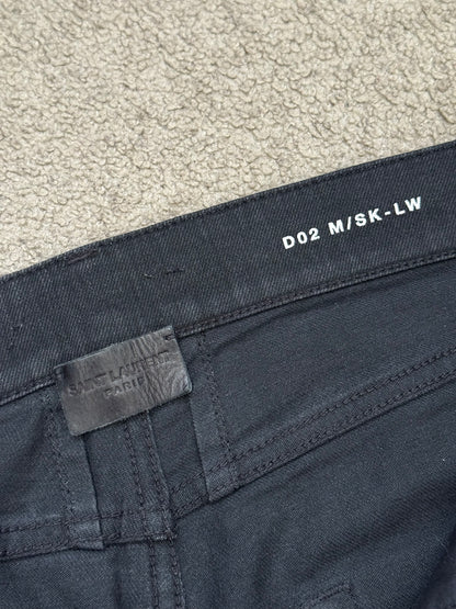 FW15 Saint Laurent by Hedi Slimane 5 Zip Biker Leather Paneled Denim Jeans