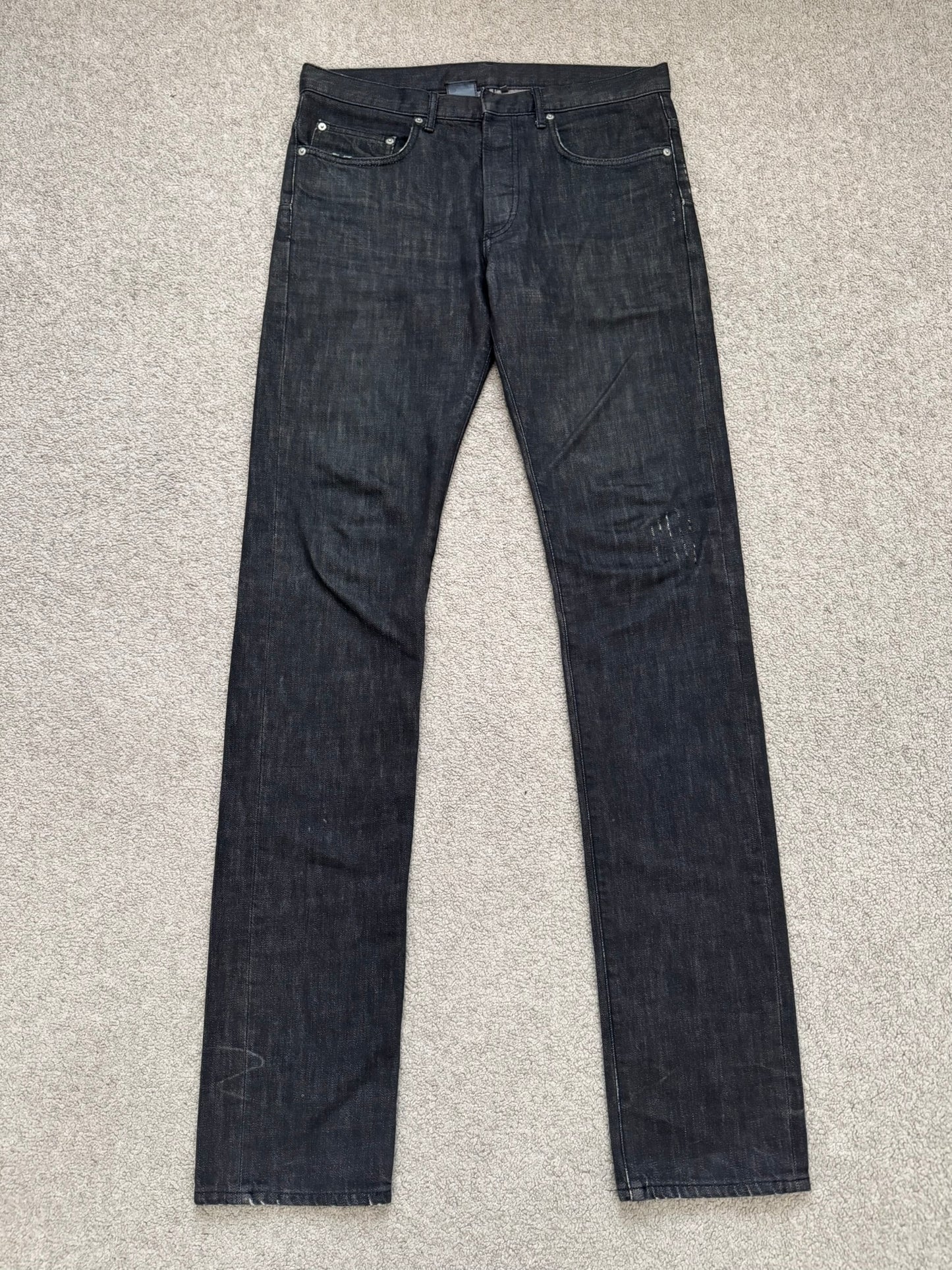 AW05 Dior Homme by Hedi Slimane MIJ Black Clawmark Denim Jeans