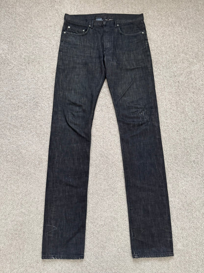 AW05 Dior Homme by Hedi Slimane MIJ Black Clawmark Denim Jeans