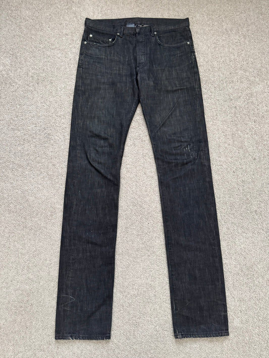 AW05 Dior Homme by Hedi Slimane MIJ Black Clawmark Denim Jeans