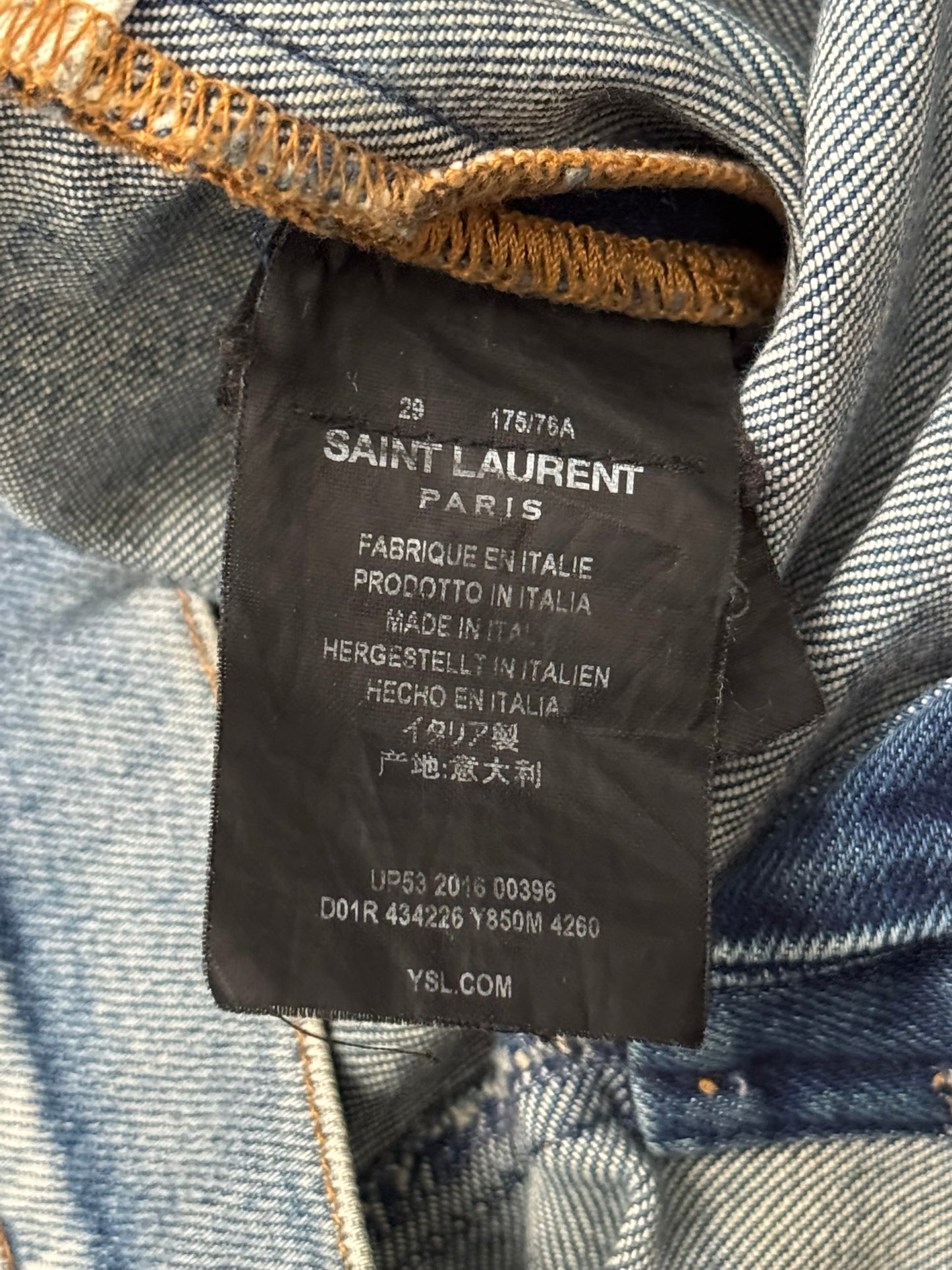 FW16 Saint Laurent by Hedi Slimane D02 Washed Denim Jeans
