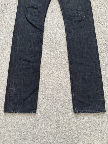 AW05 Dior Homme by Hedi Slimane MIJ Black Clawmark Denim Jeans