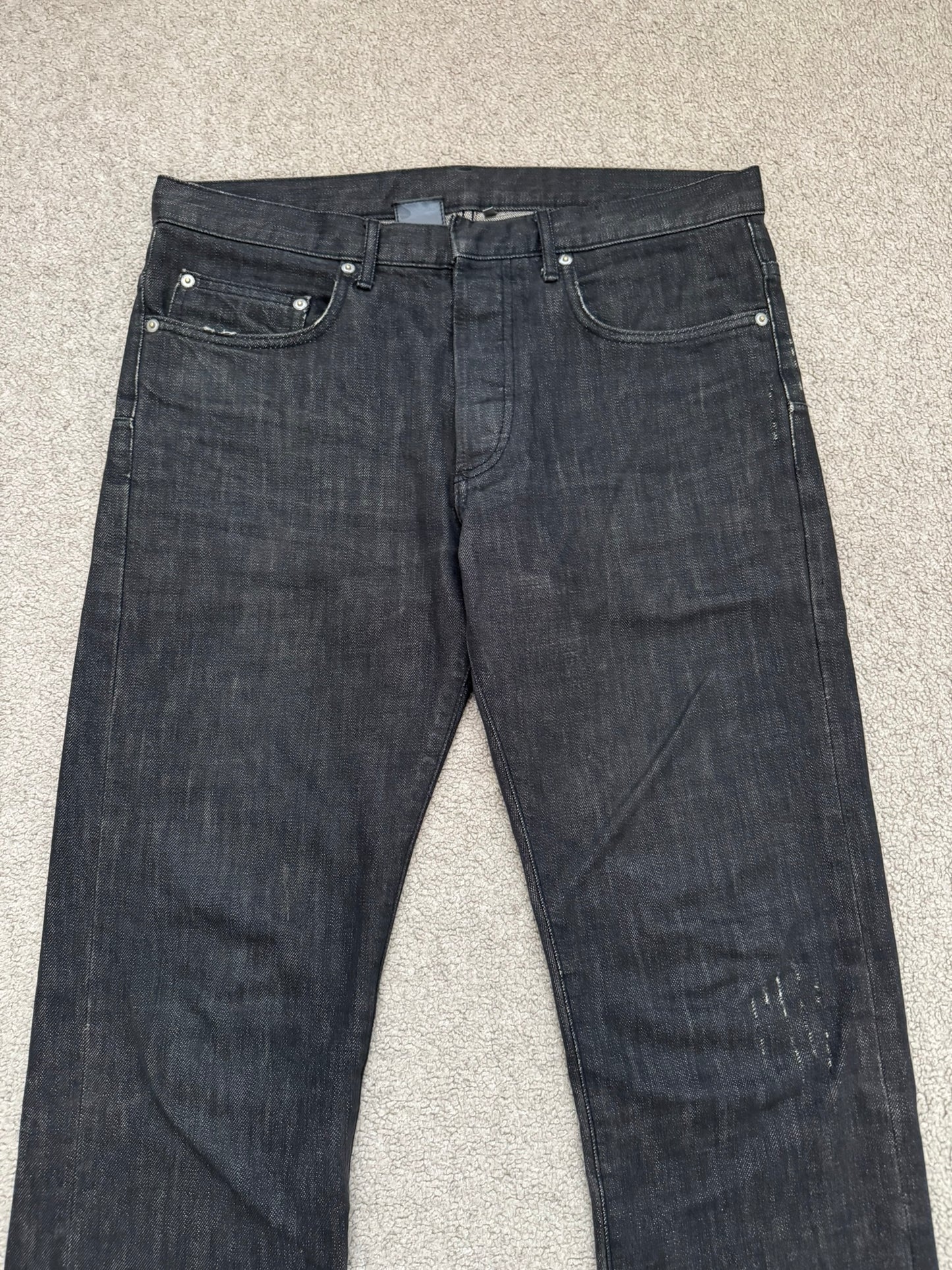 AW05 Dior Homme by Hedi Slimane MIJ Black Clawmark Denim Jeans