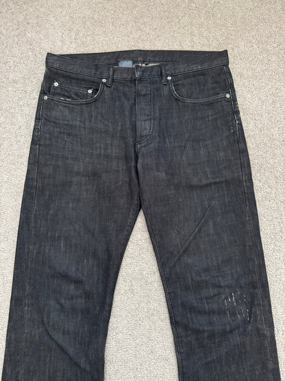 AW05 Dior Homme by Hedi Slimane MIJ Black Clawmark Denim Jeans