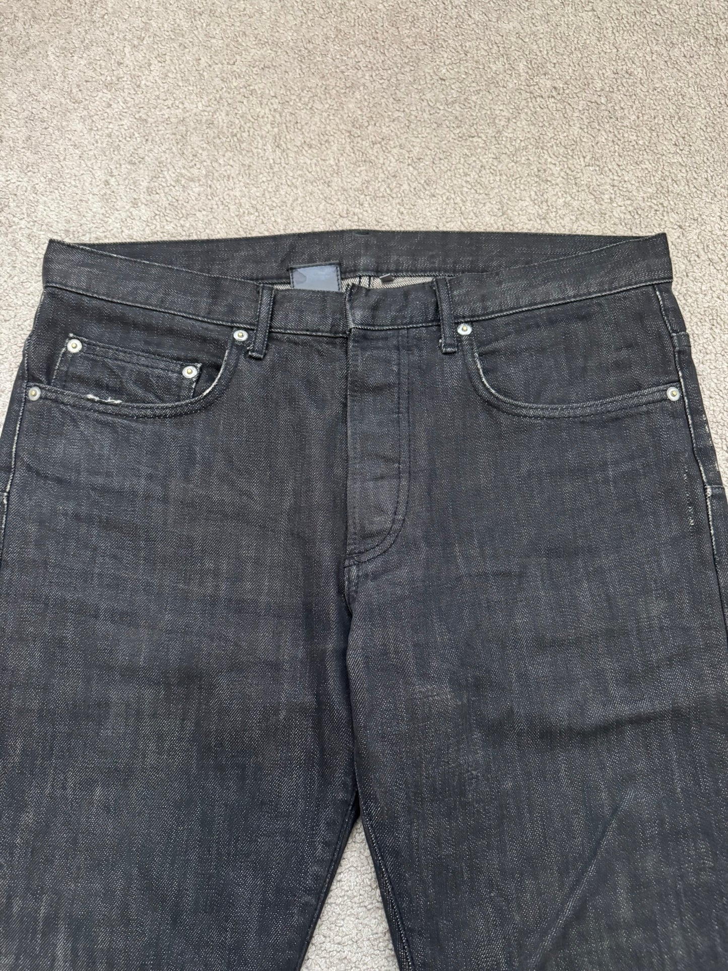 AW05 Dior Homme by Hedi Slimane MIJ Black Clawmark Denim Jeans