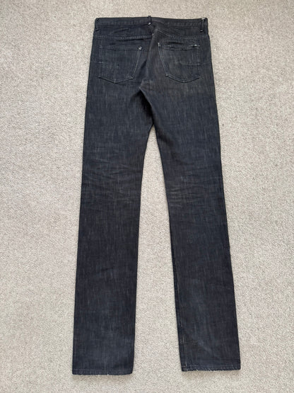 AW05 Dior Homme by Hedi Slimane MIJ Black Clawmark Denim Jeans