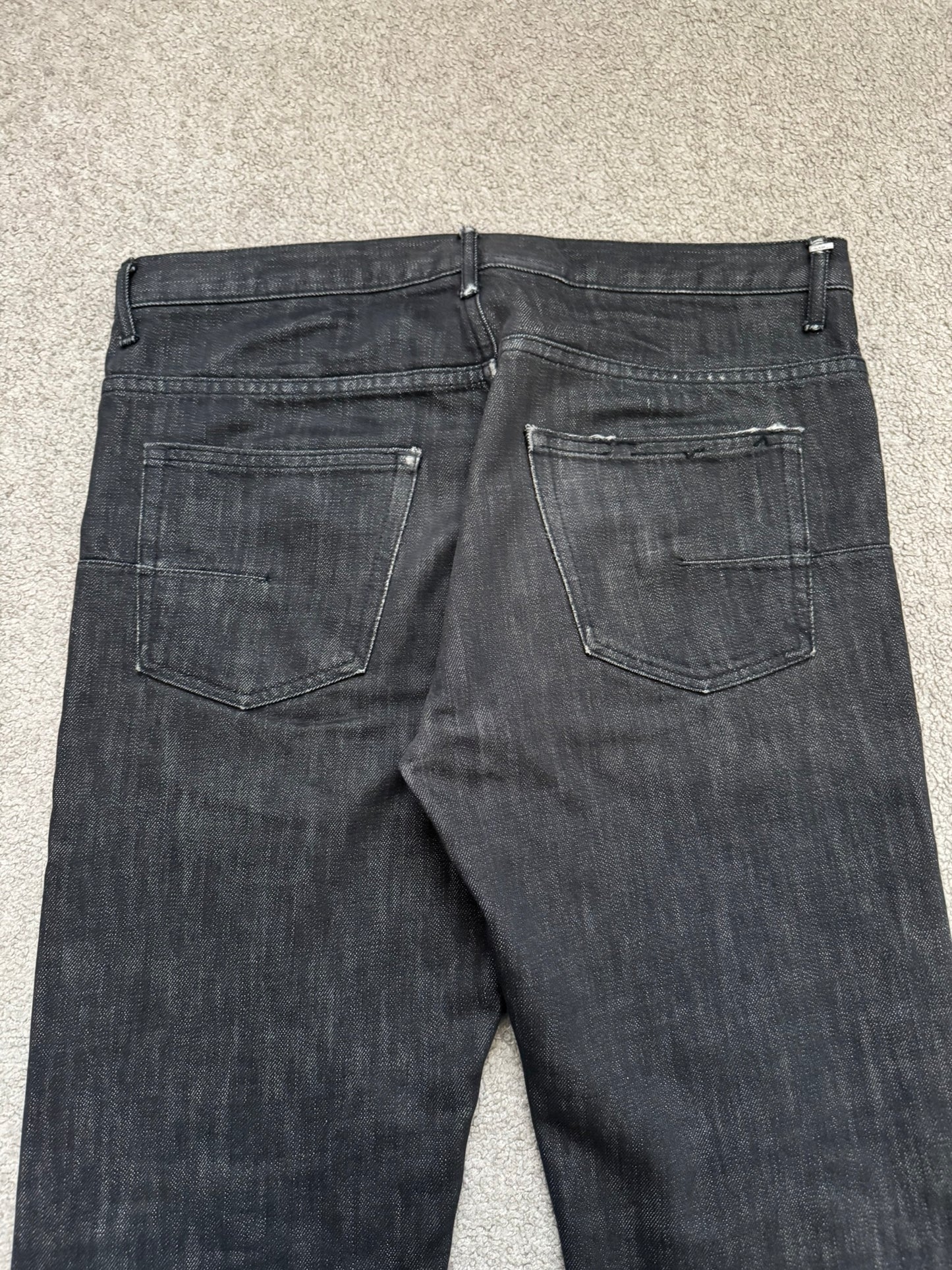 AW05 Dior Homme by Hedi Slimane MIJ Black Clawmark Denim Jeans
