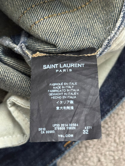 FW14 Saint Laurent by Hedi Slimane D02 Blue Denim Jeans
