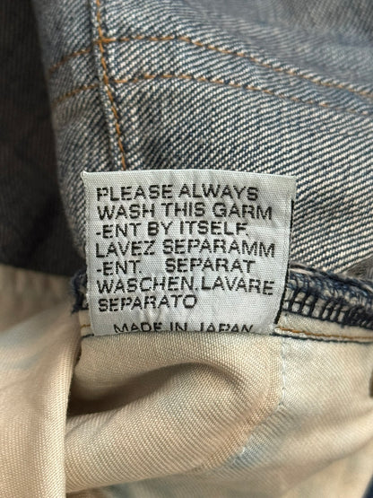 AW04 Dior Homme by Hedi Slimane "Luster" Blue Waxed Clawmark Denim Jeans