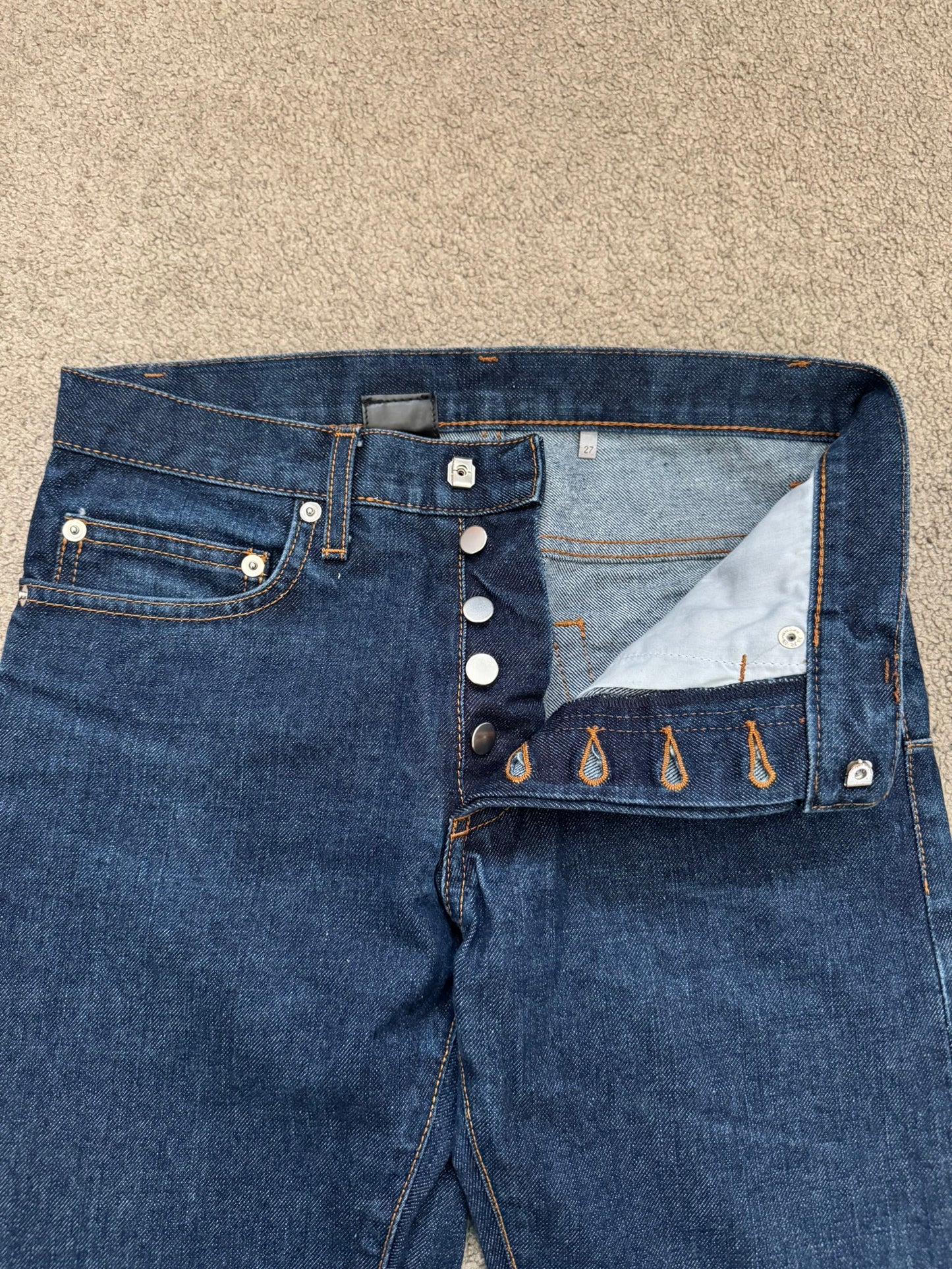 AW07 Dior Homme by Hedi Slimane Blue Indigo Raw Denim Jeans