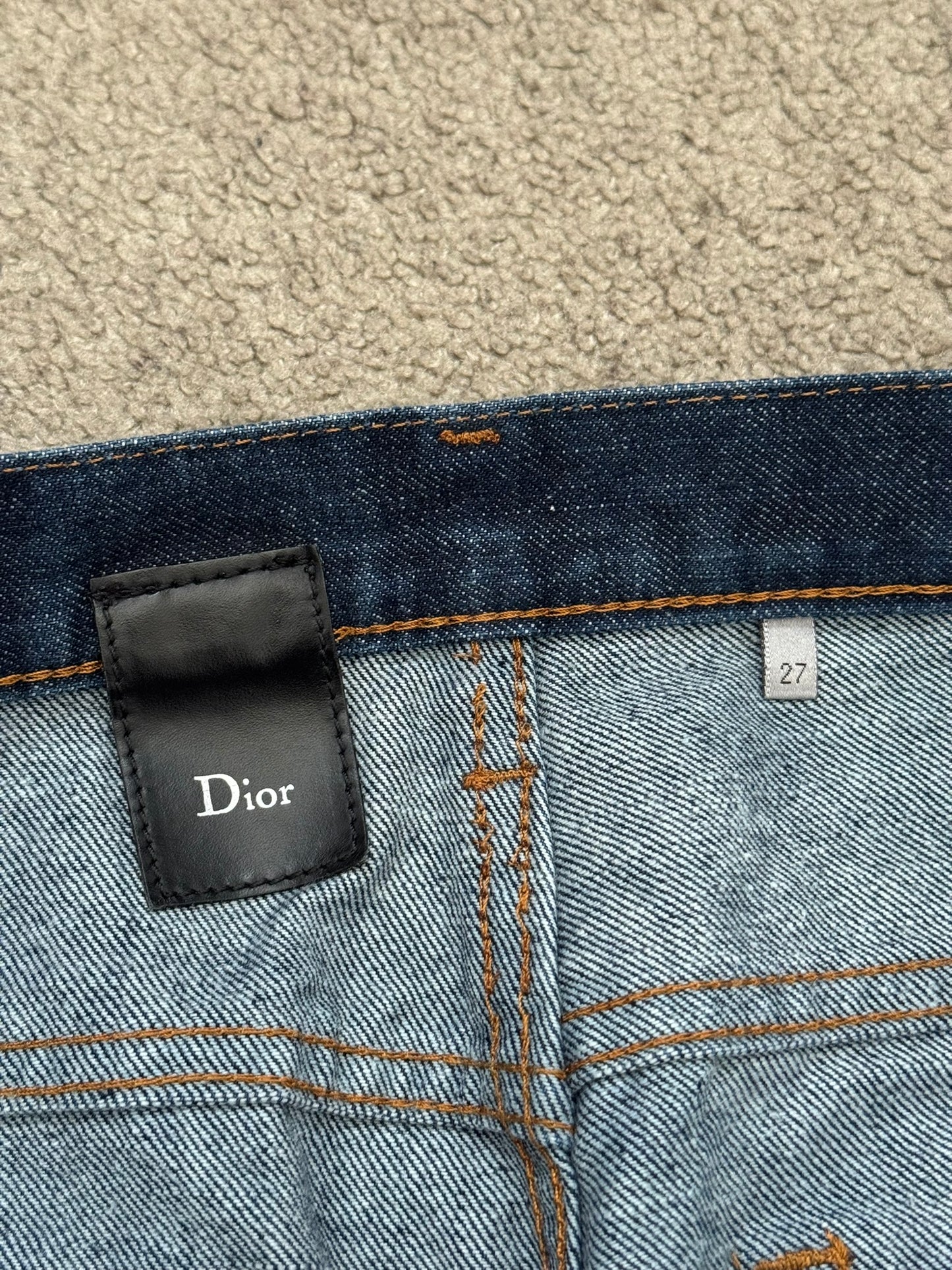 AW07 Dior Homme by Hedi Slimane Blue Indigo Raw Denim Jeans