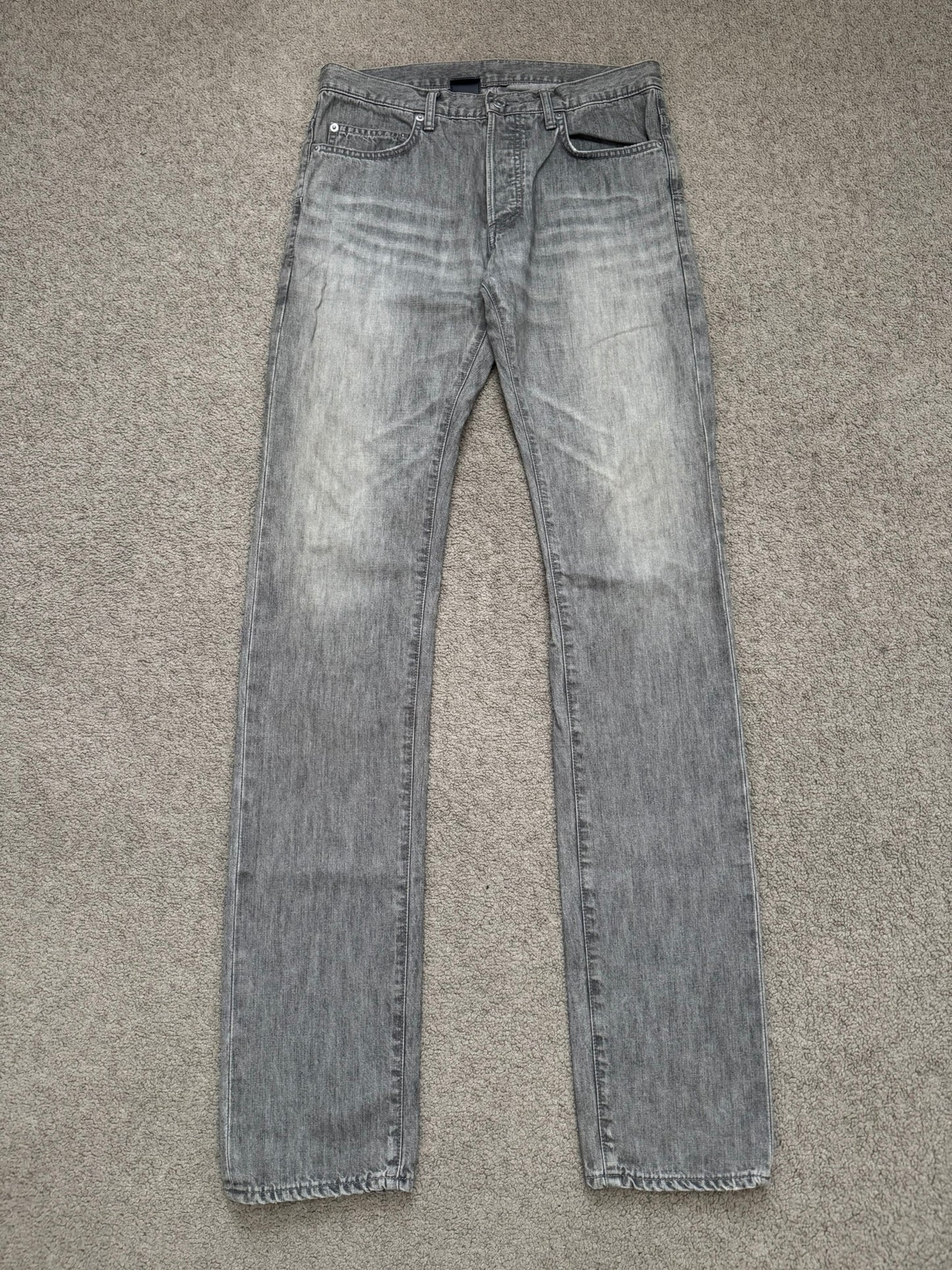 SS09 Dior Homme by Kris Van Assche MIJ Grey Washed Denim Jeans