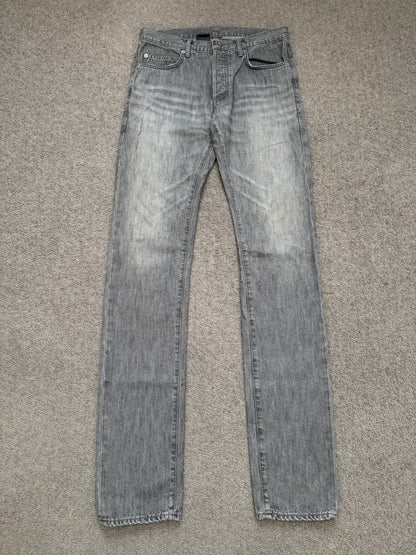 SS09 Dior Homme by Kris Van Assche MIJ Grey Washed Denim Jeans