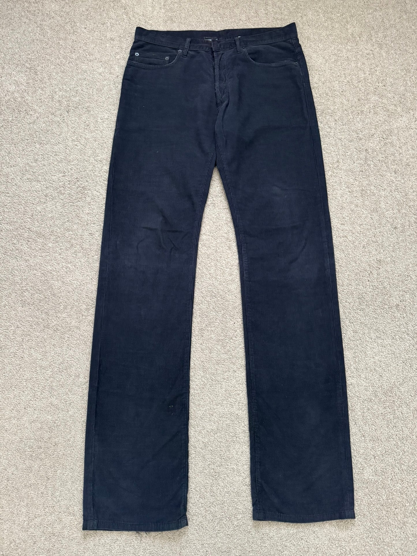 AW07 Dior Homme by Hedi Slimane Faded Black Corduroy Pants