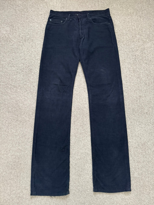 AW07 Dior Homme by Hedi Slimane Faded Black Corduroy Pants