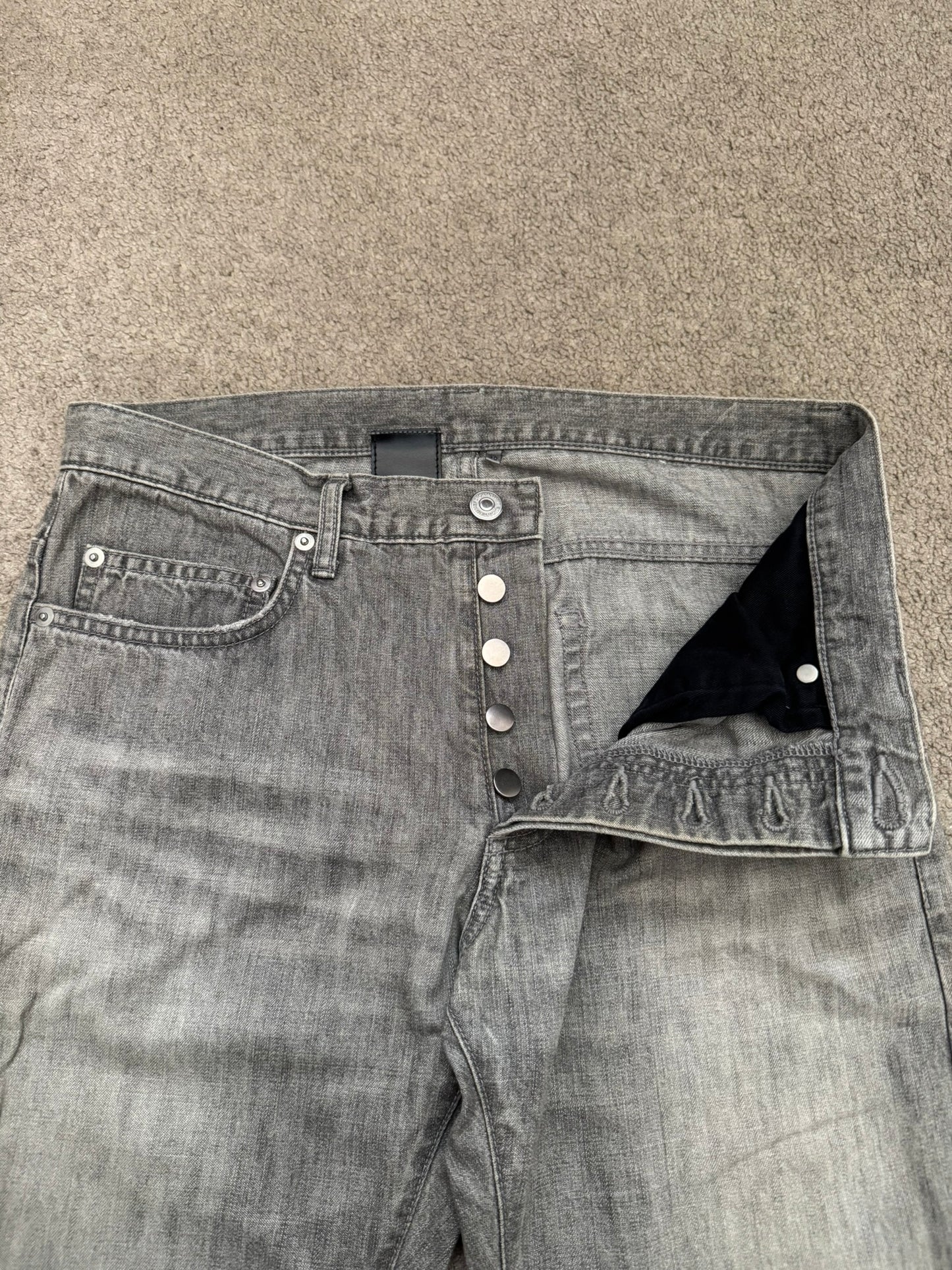 SS09 Dior Homme by Kris Van Assche MIJ Grey Washed Denim Jeans