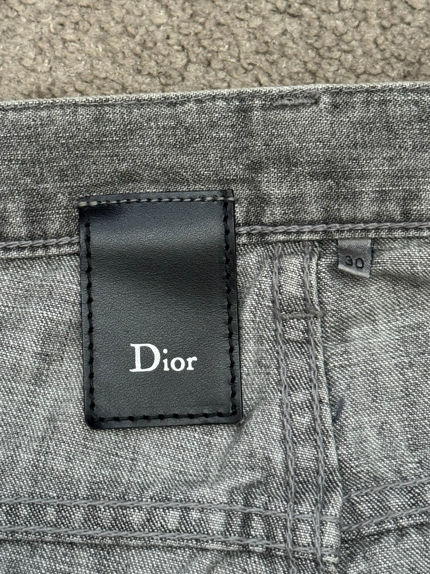 SS09 Dior Homme by Kris Van Assche MIJ Grey Washed Denim Jeans
