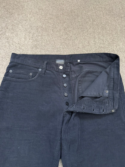 AW07 Dior Homme by Hedi Slimane Faded Black Corduroy Pants