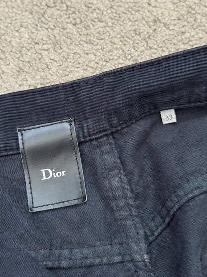 AW07 Dior Homme by Hedi Slimane Faded Black Corduroy Pants