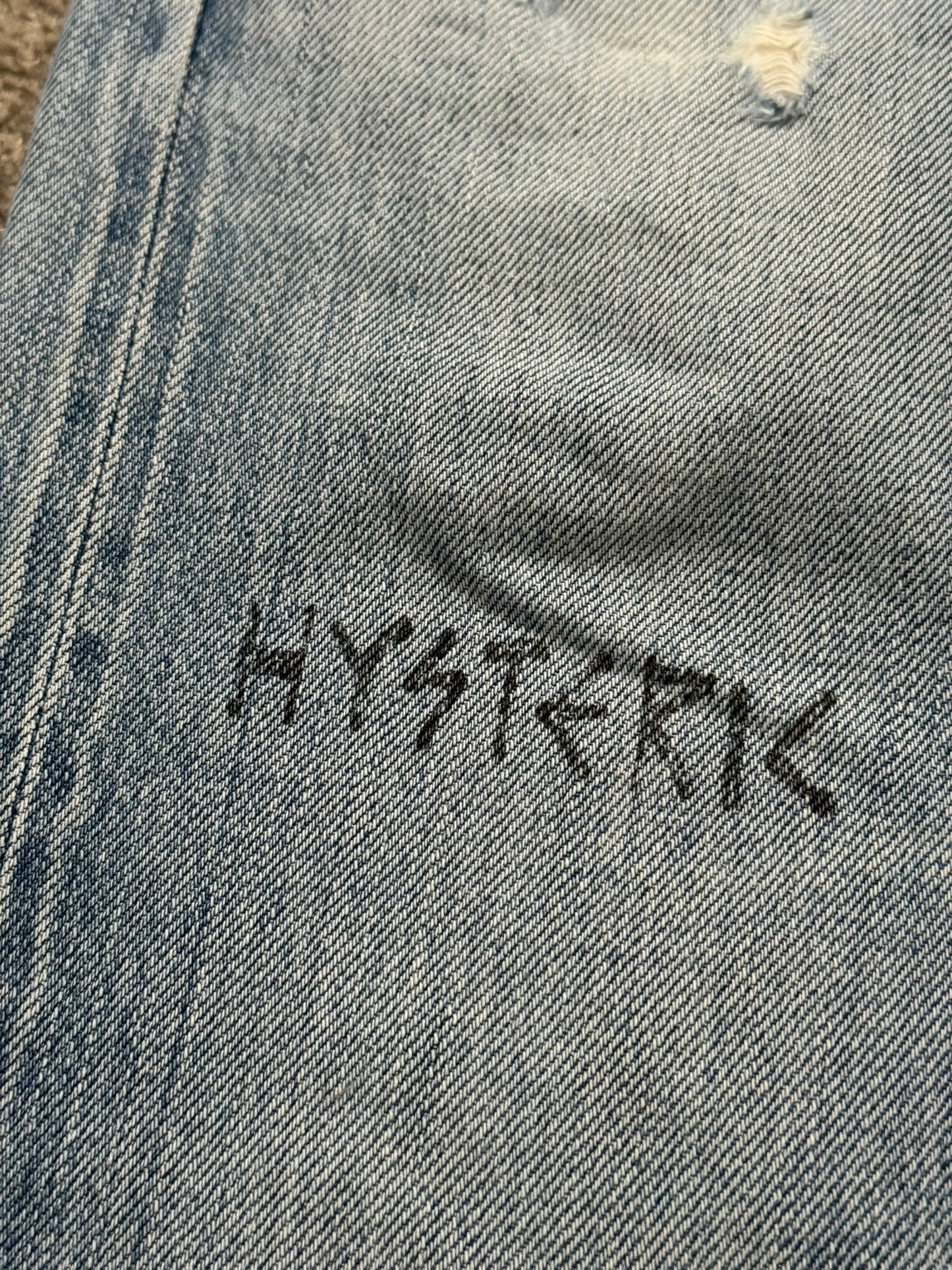Hysteric Glamour Distressed Studded Scribble Denim Jeans